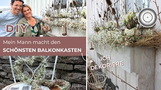 DIY  BALKONKASTEN selber bauen und FRÜHLINGSHAFT DEKORIEREN Bepflanzung mehrjährig  für Insekten [upl. by Payson]