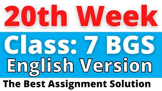 20th week Class 7 BGS Assignment Solution for English Version  Class 7 BGS Assignment 4 Solution [upl. by Hcirdeirf]