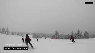 Staza Pančićev vrh sa oznakom 4b na otvaranju ski sezone na Kopaoniku [upl. by Whitelaw]