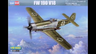 HobbyBoss 148 FockeWulf FW 190 V18Plastic Kit Build amp Review [upl. by Kara]