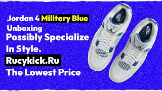 Jordan 4 Military Blue Unboxing  Possibly specialize in style rucykickru— the lowest price [upl. by Ennaeerb990]