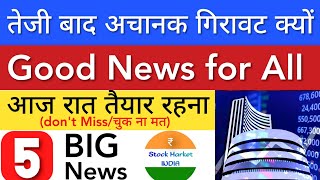 तेजी के बाद अचानक गिरावट क्यों 🔥 SHARE MARKET LATEST NEWS TODAY • TOMORROW ANALYSIS • STOCK INDIA [upl. by Cybil519]