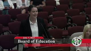 Board of Education Meeting  July 7 2022 [upl. by Liscomb]