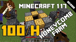 Minecraft 117 Simple Honey and Honeycomb Farm 100 Honey per Hour [upl. by Reginnej]