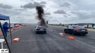 Audi A5 30 TDI vs Audi a4 19 TDI rolling coal drag race 14 mile 🚦🚗  4K [upl. by Aihpos425]