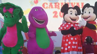 BARNEY AND FRIENDS MICKEY AND MINNIE MOUSE  MASCOT COSTUME KUWAIT KIDS PARTY  OLD VIDEO [upl. by Marmawke]