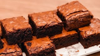 No chocolate  No butter  easiest BROWNIE recipe ever super fudgy and bts [upl. by Anitrak]