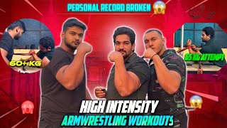 Lifting Record 😱 Intense “ARMWRESTLING“ Workout⚡️ with Siddhant and amitarmwrestling 🦾 [upl. by Anawak722]