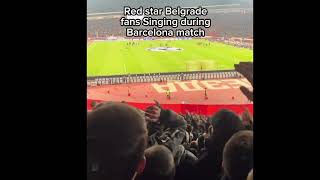 Red star Belgrade fans Singing Pta Barca during match against Barcelona [upl. by Meriel]