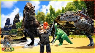 LUCHANDO CON NUESTROS DINOS MAS FUERTES  ARK SURVIVARK 35 [upl. by Eilram]