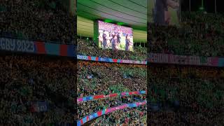 Irish fans response to Haka before IRLvNZ rugby game on Rugby World Cup 2023 [upl. by Nnairrehs858]