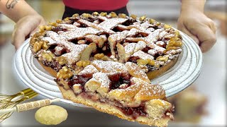 CROSTATA MORBIDA Marmellata e Noci al LATTE SENZA BURRO facilissima [upl. by Orabelle]