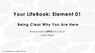 OPTAVIA Habits of Health  Your LifeBook Element 01 – 81419 [upl. by Adilen122]