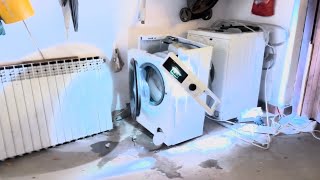 ANOTHER GORENJE WASHING MACHINE EXPLODES  GORENJE WHNEI74SAPSDE EXPLODING SPIN SPARKS FLYING [upl. by Llatsyrk]