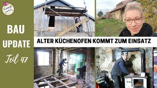 BAUVLOG 47  perfekter Kachelofeneinsatz gekauft  Wand mauern im Obergeschoss  Landleben [upl. by Baten]