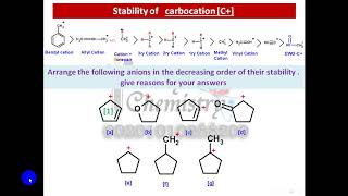 Stability of Carbocation  anion amp radical ثباتية الشحنة الموجبة والسالبة والراديكال [upl. by Shetrit404]