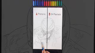 ASMR ✨ venom ✨ drawing pencils and oil pastels drawing venom coloredpencil coloring [upl. by Stanzel871]