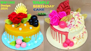 Simple Birthday Cake design  New Cake Design 2024  Simple and easy cake design for beginners [upl. by Nuahsed]