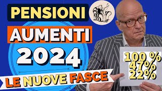 PENSIONI RIVALUTAZIONE 2024 👉 LE NUOVE FASCE PEREQUATIVE❗️ [upl. by Aneloaup]