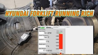 Hyundai Forklift Running Extremely Rich [upl. by Shelburne]