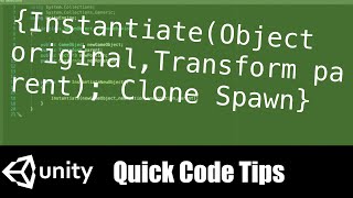 Instantiate GameObject in unity You can Clone or spawn objects with this C code line [upl. by Adnarom]