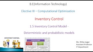 36 Deterministic and Probabilistic ModelPart 2 Inventory Control  Computational Optimization [upl. by Waynant]