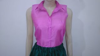 Ladies shirt collar cutting and stitching in hindi [upl. by Fara]