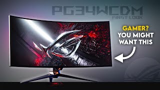 OLED is THIS the Future of Gaming  ASUS ROG Swift OLED PG34WCDM 34quot 240Hz  First Look [upl. by Weisbart]