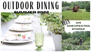 Outdoor Garden Party  Summer Garden Party  Outdoor Dining  Outdoor TablescapeSimple Table Decor [upl. by Nimaynib]