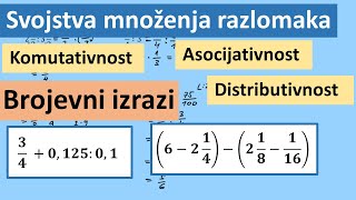 Svojstva množenja razlomaka Brojevni izrazi [upl. by Anikas]