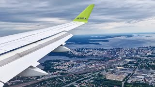 airBaltic Airbus A220300 landing to Tampere TMPEFTP [upl. by Kate317]