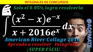 Integral concurso  cambio de variable  por partes integral de x2xexx2016ex [upl. by Ares]