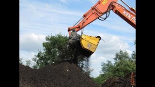 fast and efficient screening bucket on a mini excavator [upl. by Epoh]