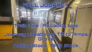 Piccadilly Line from Heathrow T5 to Arnos Grove  Full Journey [upl. by Berghoff]