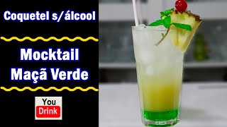 Coquetel sem álcool  MAÇÃ VERDE MOCKTAIL REFRESCANTE [upl. by Nwahsram495]