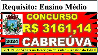 Concurso prefeitura de Cabreúva 2024  Análise do Edital Concurso Banca Avança sp 2024 Avança sp [upl. by Lehrer]