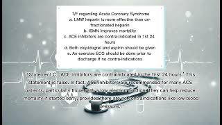 Acute coronary syndrome MCQ Discussion [upl. by Laundes]