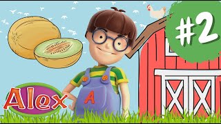 Aprende las frutas y verduras con Alex El melón Frutas para niños [upl. by Vallery703]