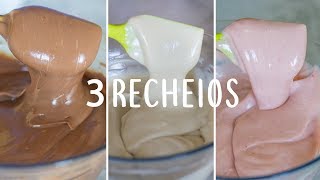 3 RECEITAS DE RECHEIOS CREMOSOS PARA BOLOS  SUPER FÁCIL E RÁPIDO [upl. by Felike20]