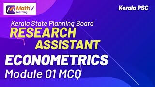 Research Assistant Exam  Econometrics Module 01 MCQ keralapsc [upl. by Eyahs]