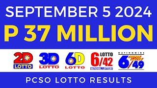 Lotto Result Today 9pm September 5 2024  PCSO Complete [upl. by Auvil]