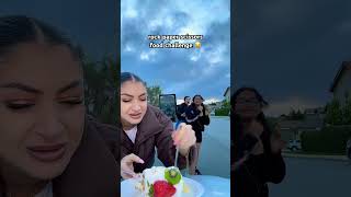 rock paper scissors food challenge😂 sisters foodchallenge rockpaperscissors shorts funny tik [upl. by Ettelliw]