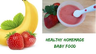 HOW TO MAKE STRAWBERRY BANANA PUREE FOR BABIES [upl. by Nevlin]