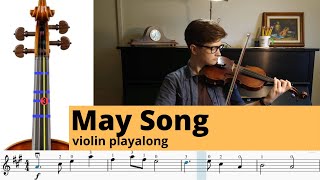 May Song playalong  Suzuki book 1 beginner violin [upl. by Mela]