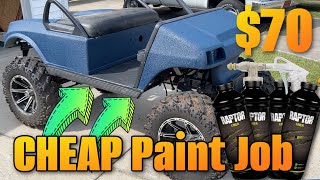 How To Paint Golf Cart with Raptor Liner Textured Bed Liner for Less than 100 [upl. by Anoif]