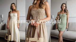 SUMMER DRESS HAUL amp TRYON  URBAN OUTFITTERS NEW IN HAUL [upl. by Echikson531]