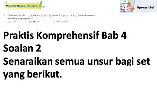 Praktis komprehensif Bab 4 No 2  Tingkatan 4 Bab 4 Operasi Set  KSSM Matematik Tingkatan 4 [upl. by Dolorita559]