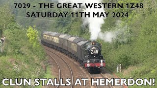 7029 Clun Castle Stalls at Hemerdon  The Great Western 1Z48 Tour  Saturday 11th May 2024 [upl. by Lokkin]