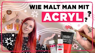 Wie geht ACRYL 🎨 TUTORIAL Techniken Farben Pinsel … [upl. by Ytak]