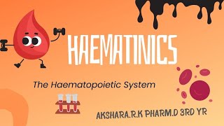 HAEMATINICS 🩸Pharmacology Pharmd📚 [upl. by Eliathas]